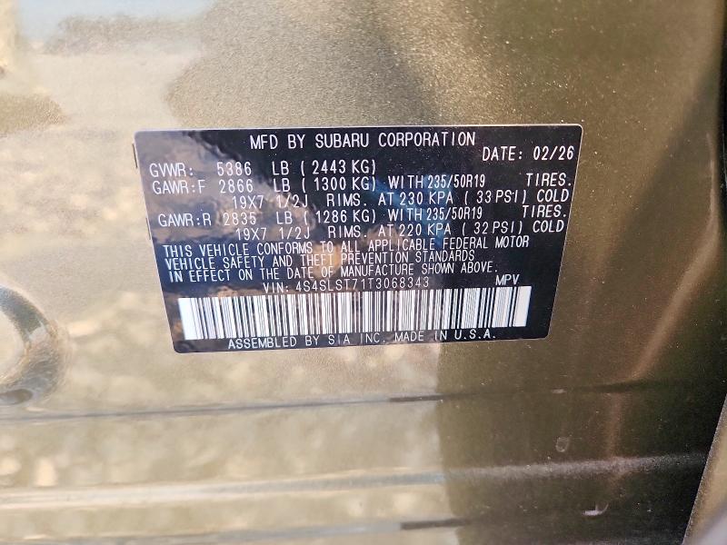 Aukcja sprzedaży 2026 Subaru Forester, vin: 4S4SLST71T3068343, numer aukcji: 64950896