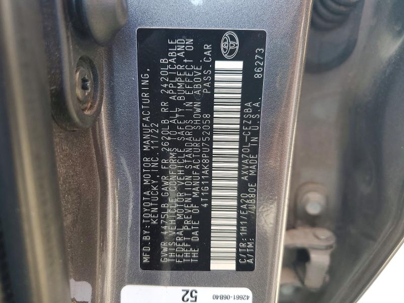 66082756 :رقم المزاد ، 4T1G11AK8PU752058 vin ، 2023 Toyota Camry مزاد بيع