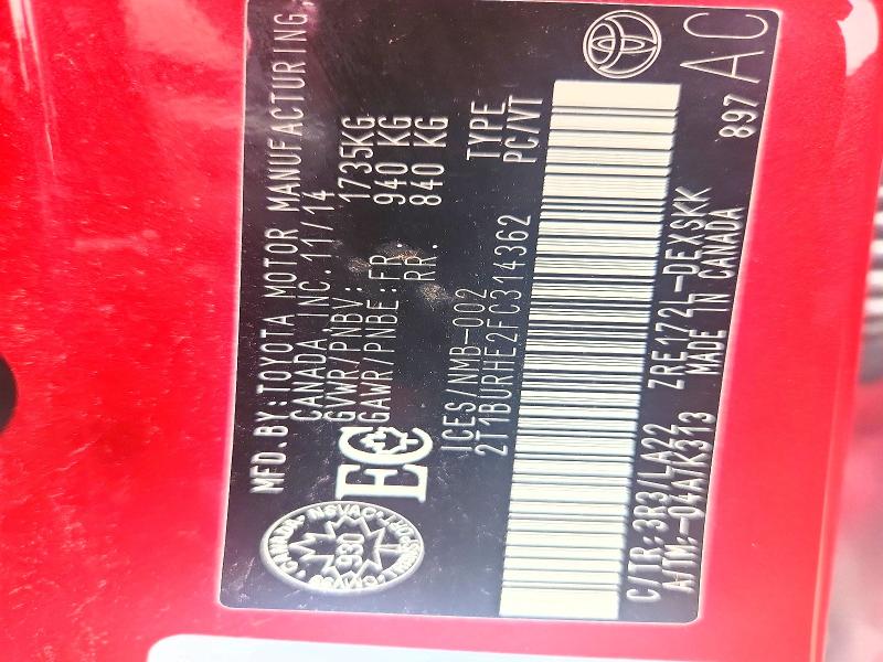 Продаж на аукціоні авто 2015 Toyota Corolla, vin: 2T1BURHE2FC314362, номер лоту: 64110116
