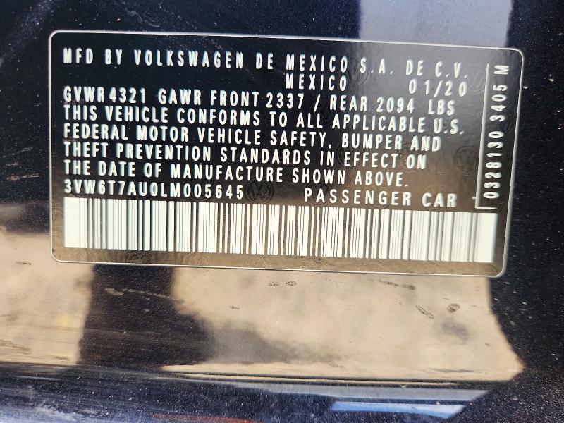 64159496 :رقم المزاد ، 3VW6T7AU0LM005645 vin ، 2020 Volkswagen Gti مزاد بيع
