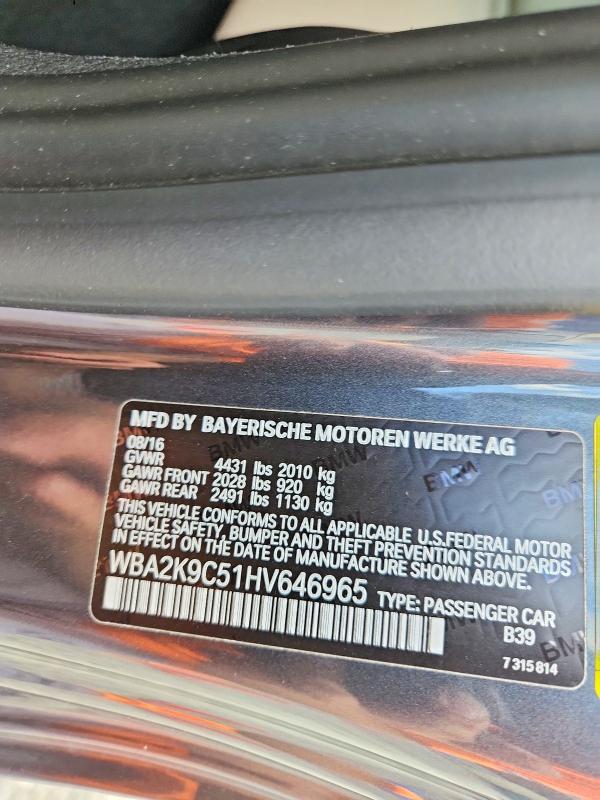 Продаж на аукціоні авто 2017 Bmw 230i, vin: WBA2K9C51HV646965, номер лоту: 65625386