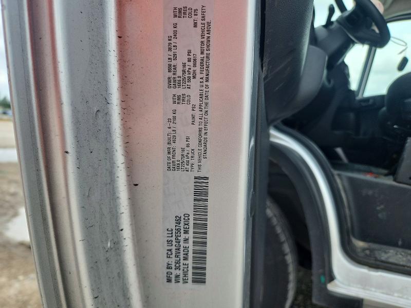 63711366 :رقم المزاد ، 3C6LRVAG4PE567462 vin ، 2023 Ram Promaster 1500 مزاد بيع