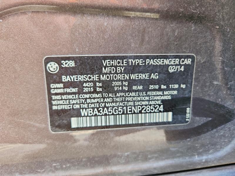 Aukcja sprzedaży 2014 Bmw 328, vin: WBA3A5G51ENP28524, numer aukcji: 64276696