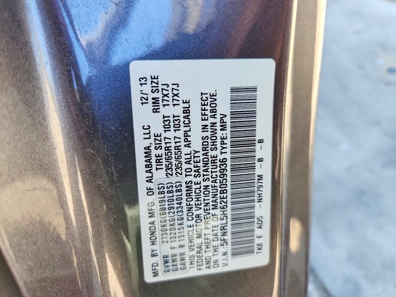 Продажа на аукционе авто 2014 Honda Odyssey, vin: 5FNRL5H62EB059936, номер лота: 65701406
