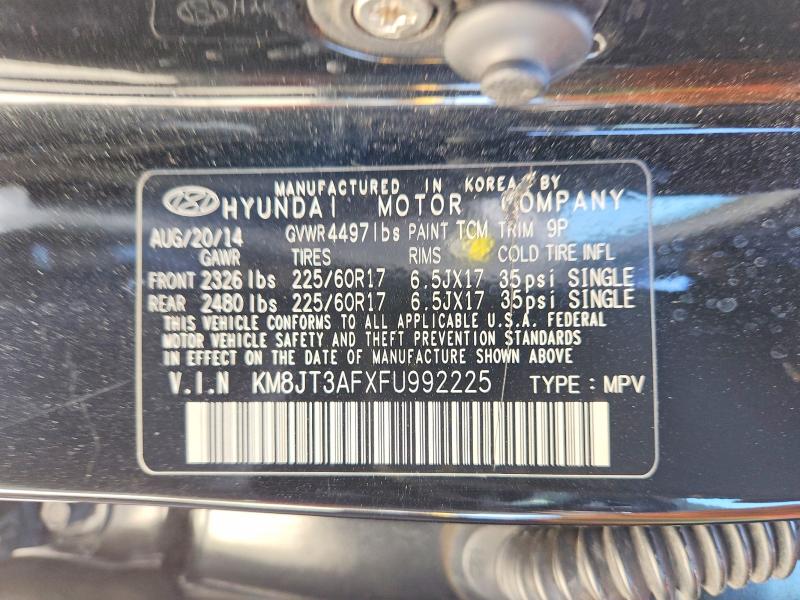 Aukcja sprzedaży 2015 Hyundai Tucson, vin: KM8JT3AFXFU992225, numer aukcji: 65685796