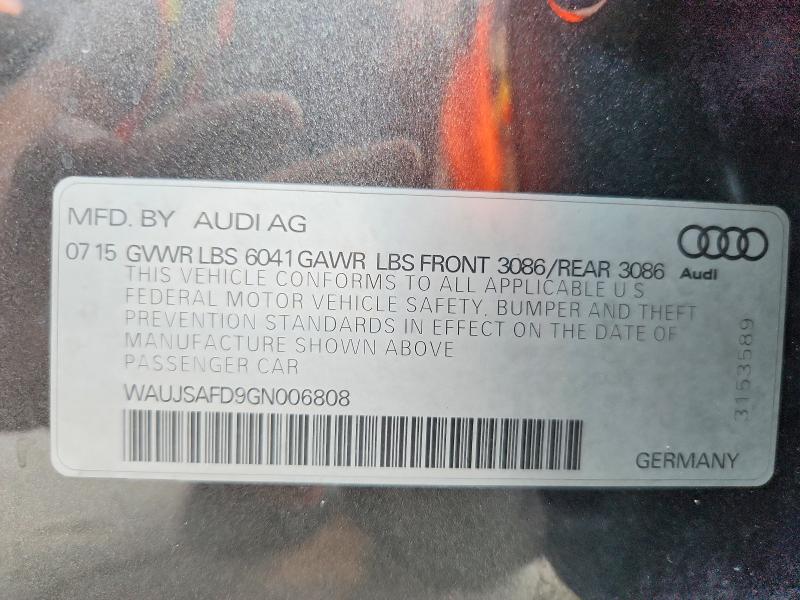 Продажа на аукционе авто 2016 Audi S8, vin: WAUJSAFD9GN006808, номер лота: 66290426