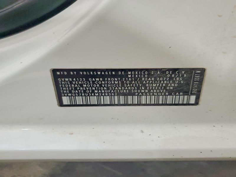 Aukcja sprzedaży 2019 Volkswagen Jetta, vin: 3VWG57BU3KM248362, numer aukcji: 62849396