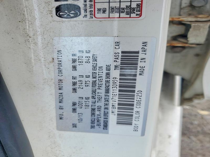 65123796 :رقم المزاد ، JM1BM1V71E1130959 vin ، 2014 Mazda 3 مزاد بيع