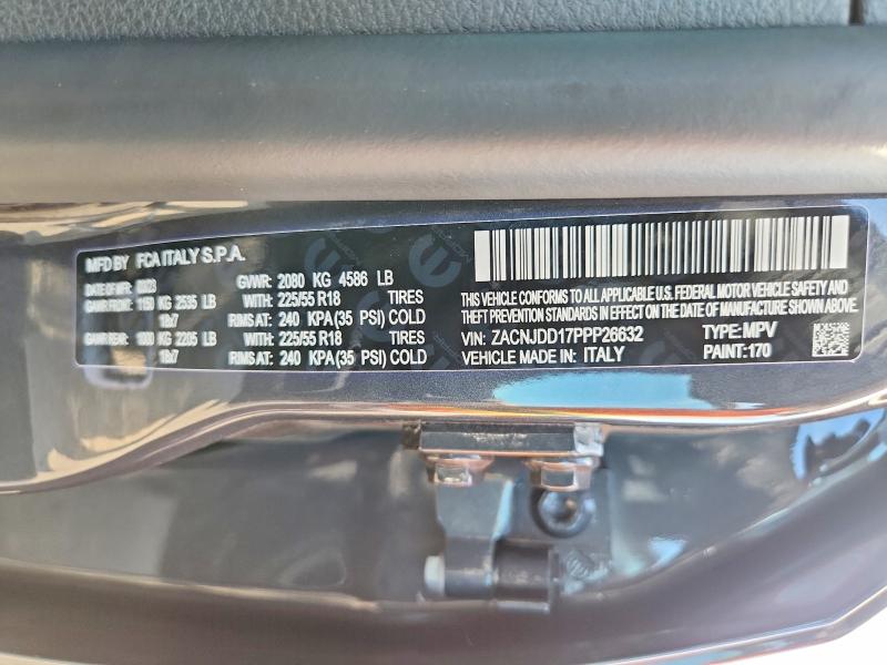 63563106 :رقم المزاد ، ZACNJDD17PPP26632 vin ، 2023 Jeep Renegade مزاد بيع
