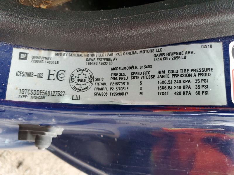 Auction sale of the 2010 Gmc Canyon, vin: 1GTCSDDE5A8127527, lot number: 64127706