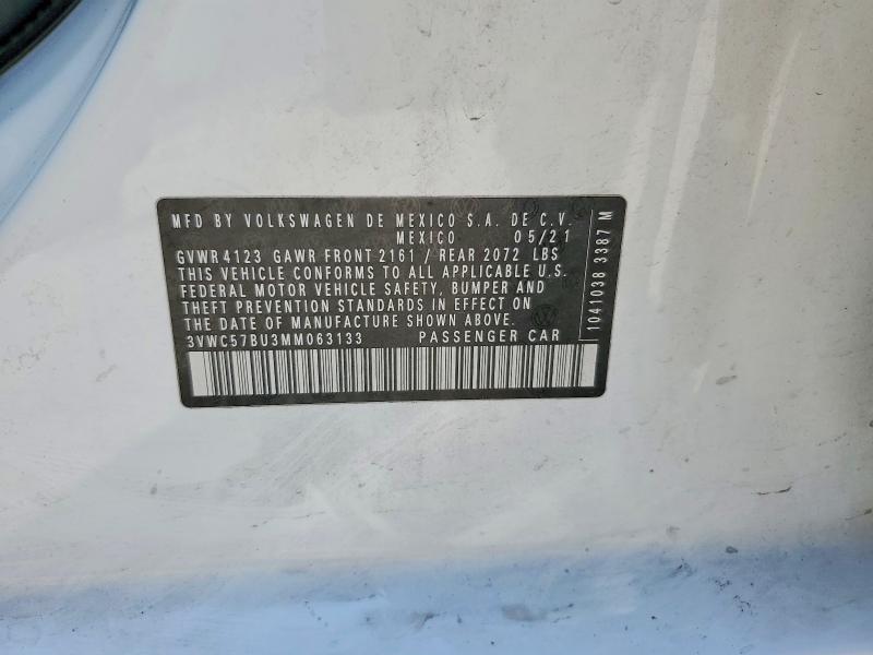 66246406 :رقم المزاد ، 3VWC57BU3MM063133 vin ، 2021 Volkswagen Jetta مزاد بيع