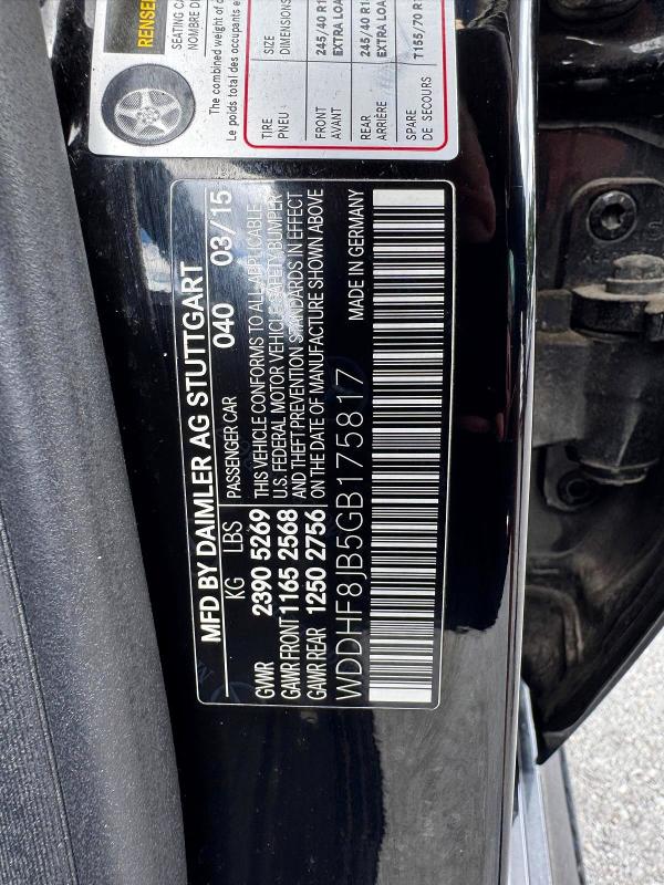 2016 Mercedes-benz E მანქანა იყიდება აუქციონზე, vin: WDDHF8JB5GB175817, აუქციონის ნომერი: 65864446