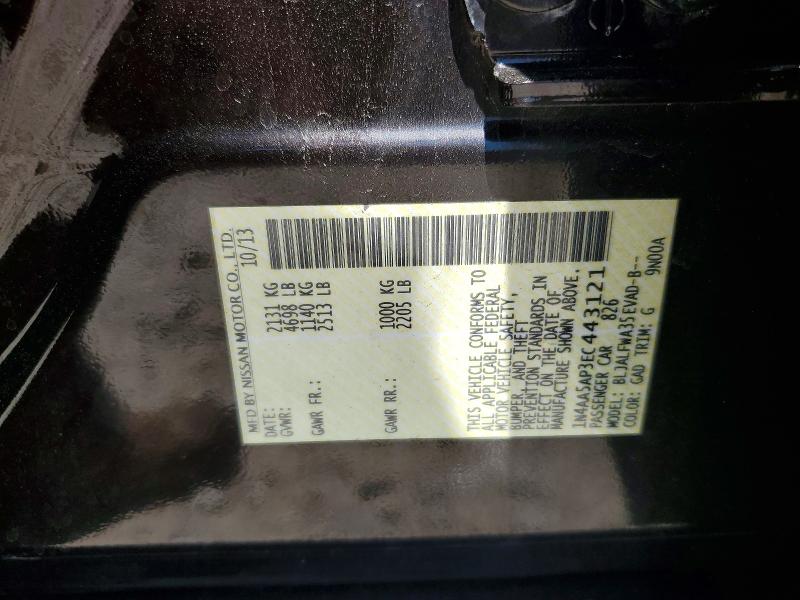 Aukcja sprzedaży 2014 Nissan Maxima, vin: 1N4AA5AP3EC443121, numer aukcji: 62286766
