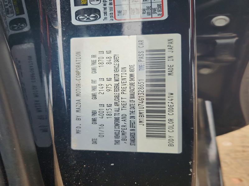 Aukcja sprzedaży 2016 Mazda 3, vin: JM1BM1U74G1328651, numer aukcji: 66771436