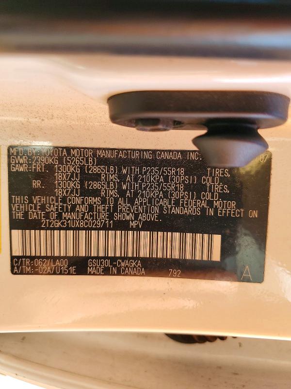 Aukcja sprzedaży 2008 Lexus Rx, vin: 2T2GK31UX8C029711, numer aukcji: 67180616