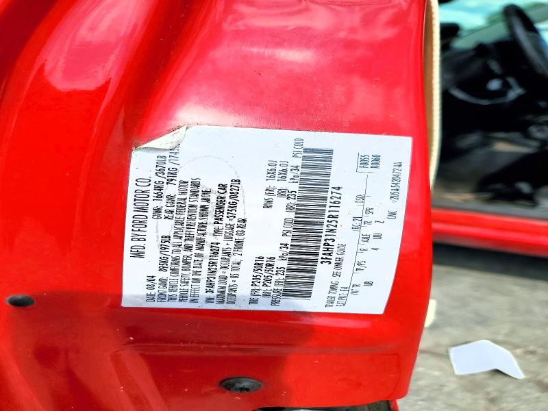 2005 Ford Focus მანქანა იყიდება აუქციონზე, vin: 3FAHP31N25R116274, აუქციონის ნომერი: 63358626