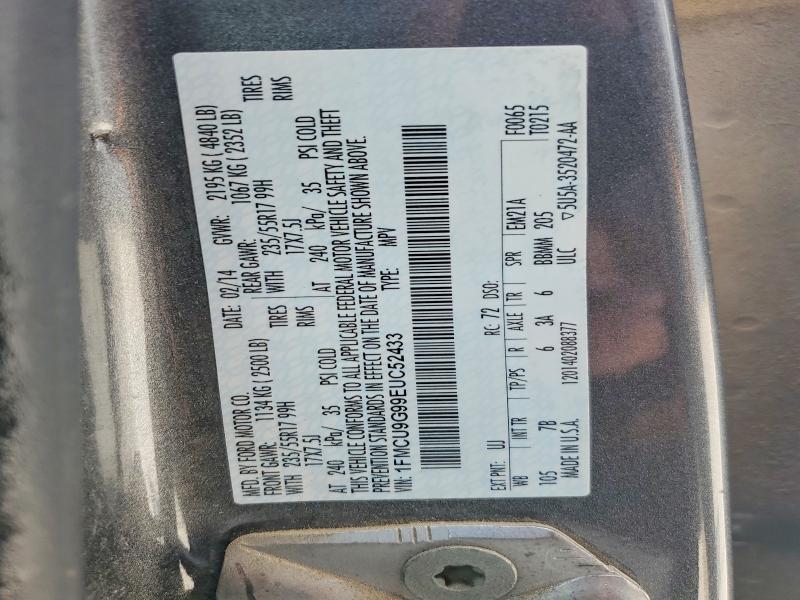 Продажа на аукционе авто 2014 Ford Escape, vin: 1FMCU9G99EUC52433, номер лота: 64983996
