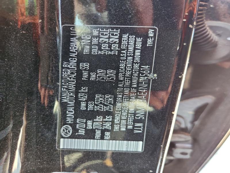 2022 Hyundai Tucson მანქანა იყიდება აუქციონზე, vin: 5NMJF3AE4NH145614, აუქციონის ნომერი: 65293406