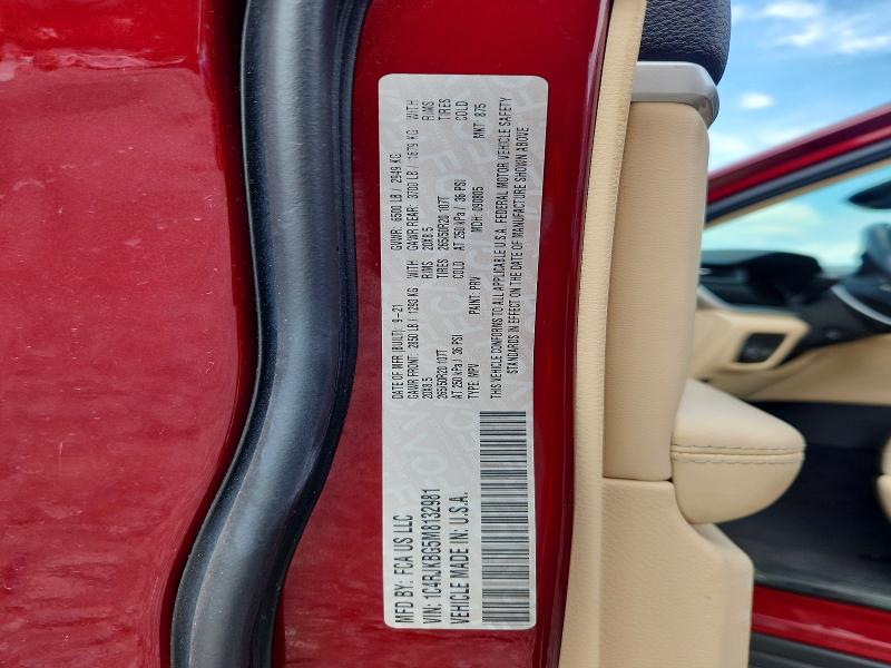 65726556 :رقم المزاد ، 1C4RJKBG5M8132981 vin ، 2021 Jeep Grand Cherokee مزاد بيع