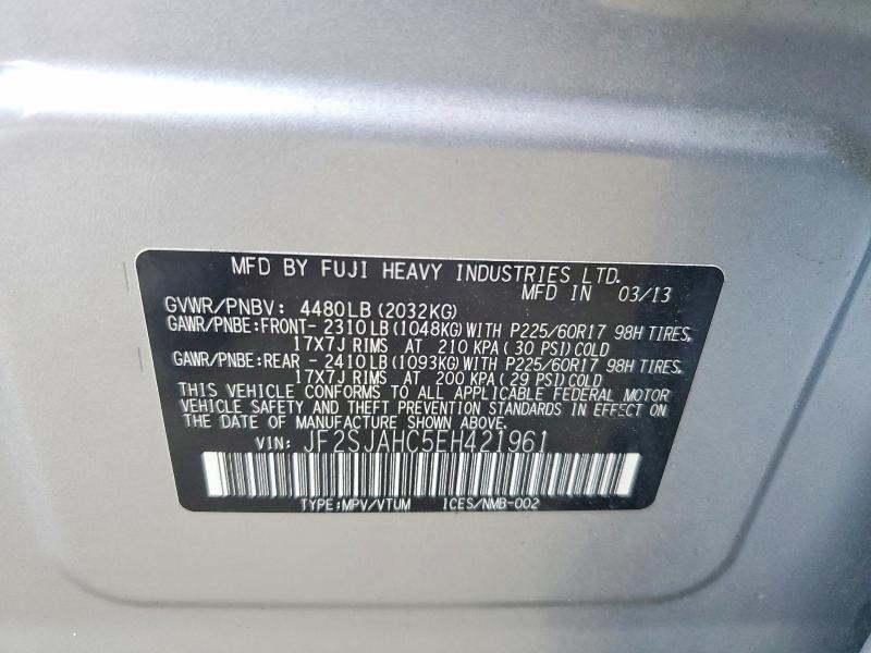 Продаж на аукціоні авто 2014 Subaru Forester, vin: JF2SJAHC5EH421961, номер лоту: 65000616