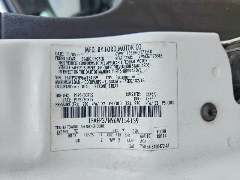 Продаж на аукціоні авто 2006 Ford Focus, vin: 1FAFP37N96W154159, номер лоту: 64009816