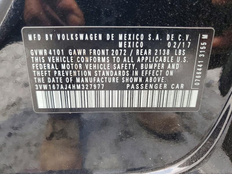 61230476 :رقم المزاد ، 3VW167AJ4HM327977 vin ، 2017 Volkswagen Jetta مزاد بيع