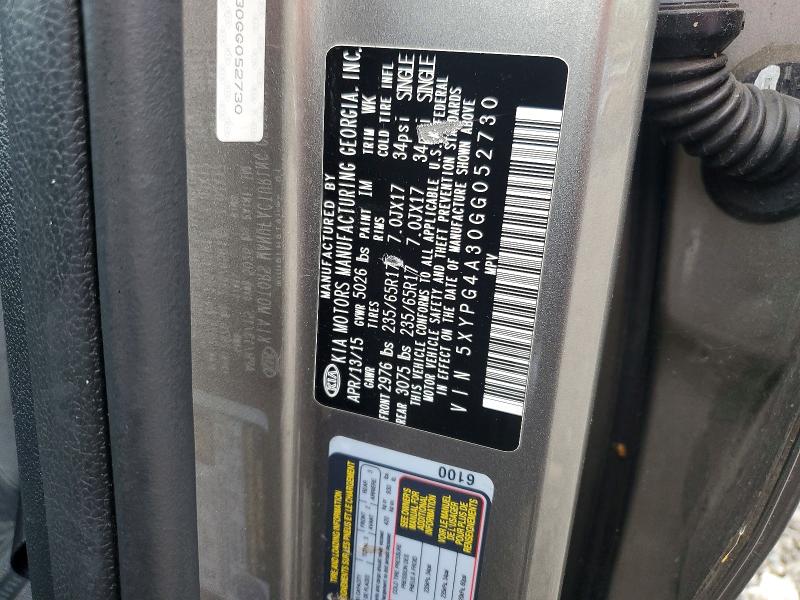 Продаж на аукціоні авто 2016 Kia Sorento, vin: 5XYPG4A30GG052730, номер лоту: 64077976