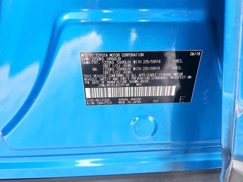 Aukcja sprzedaży 2018 Toyota Rav4 Hv, vin: JTMDJREV0JD229148, numer aukcji: 66460916