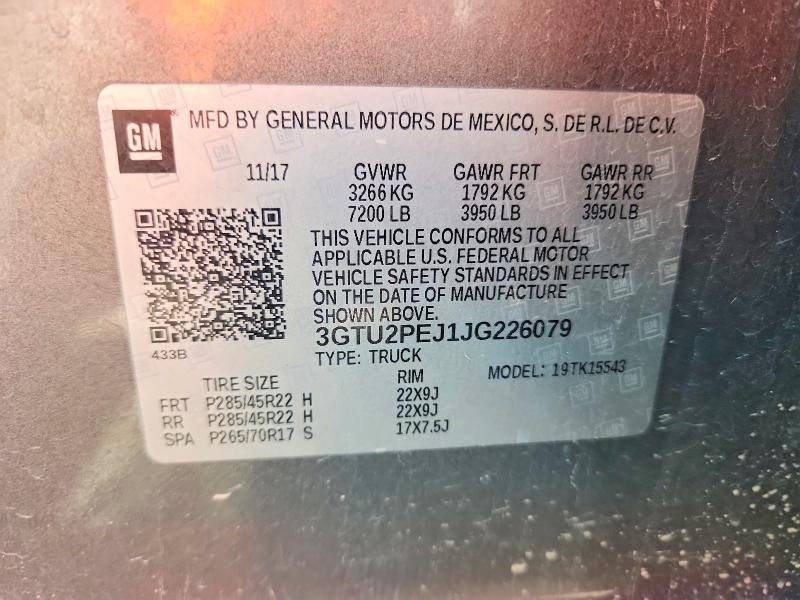 Продажа на аукционе авто 2018 Gmc Sierra, vin: 3GTU2PEJ1JG226079, номер лота: 65261056