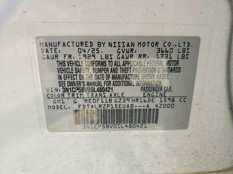 Aukcja sprzedaży 2025 Nissan Kicks Play, vin: 3N1CP5BV0SL480421, numer aukcji: 66538576