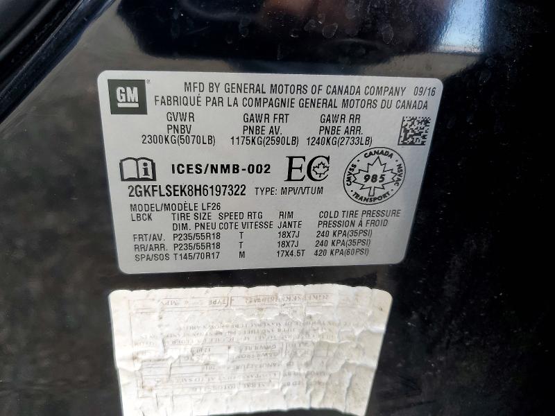 Продажа на аукционе авто 2017 Gmc Terrain, vin: 2GKFLSEK8H6197322, номер лота: 64787336