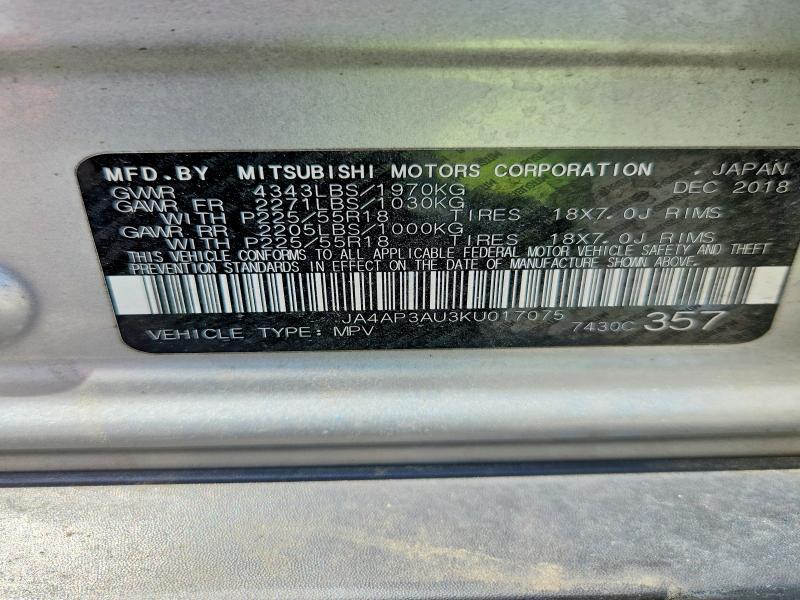 Aukcja sprzedaży 2019 Mitsubishi Outlander Sport, vin: JA4AP3AU3KU017075, numer aukcji: 63285296