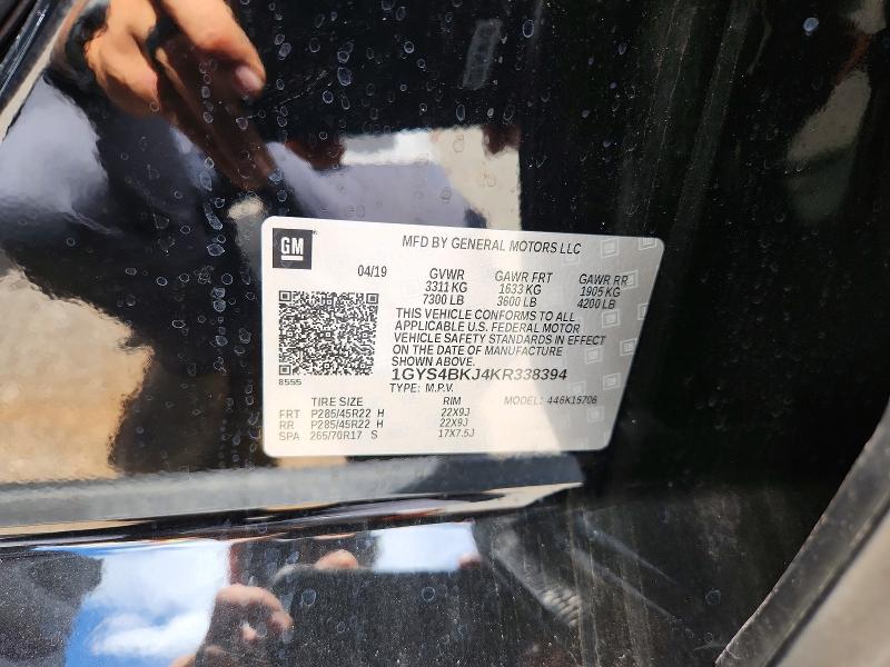 Aukcja sprzedaży 2019 Cadillac Escalade, vin: 1GYS4BKJ4KR338394, numer aukcji: 63775686