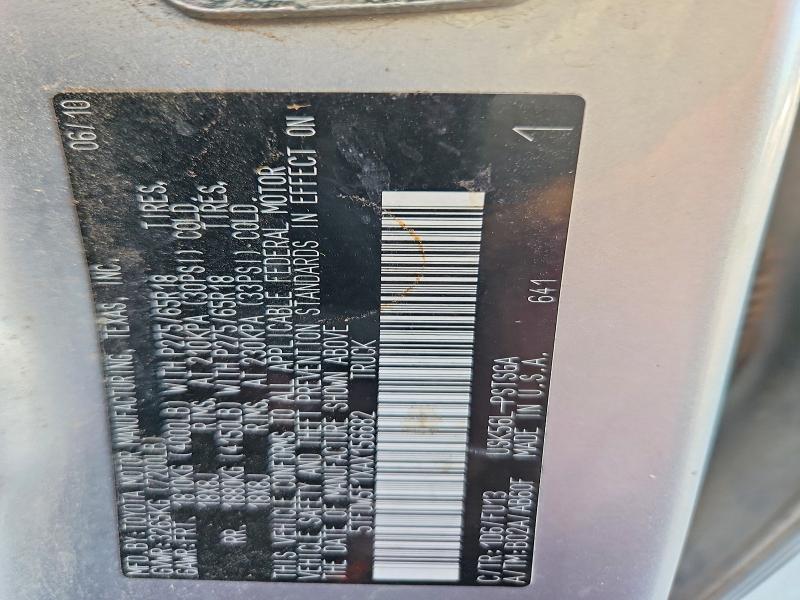 64842346 :رقم المزاد ، 5TFDW5F1XAX156682 vin ، 2010 Toyota Tundra مزاد بيع