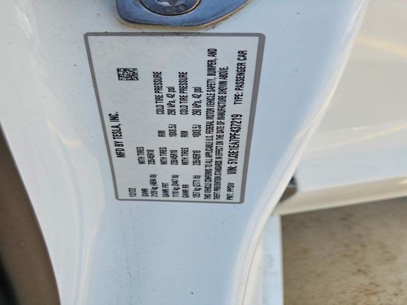 Aukcja sprzedaży 2023 Tesla Model 3, vin: 5YJ3E1EA7PF437219, numer aukcji: 65581966