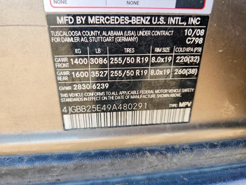Продаж на аукціоні авто 2009 Mercedes-benz Ml, vin: 4JGBB25E49A480291, номер лоту: 67148646