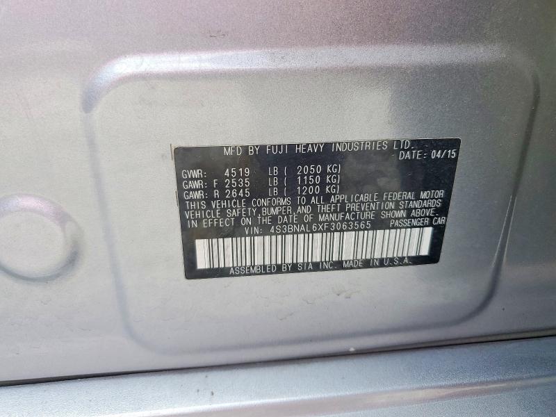 64309346 :رقم المزاد ، 4S3BNAL6XF3063565 vin ، 2015 Subaru Legacy مزاد بيع