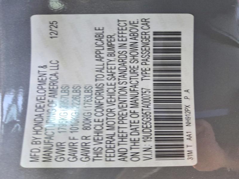 2026 Acura Integra მანქანა იყიდება აუქციონზე, vin: 19UDE5G95TA000757, აუქციონის ნომერი: 61736906