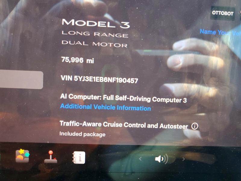 Aukcja sprzedaży 2022 Tesla Model 3, vin: 5YJ3E1EB6NF190457, numer aukcji: 66623106