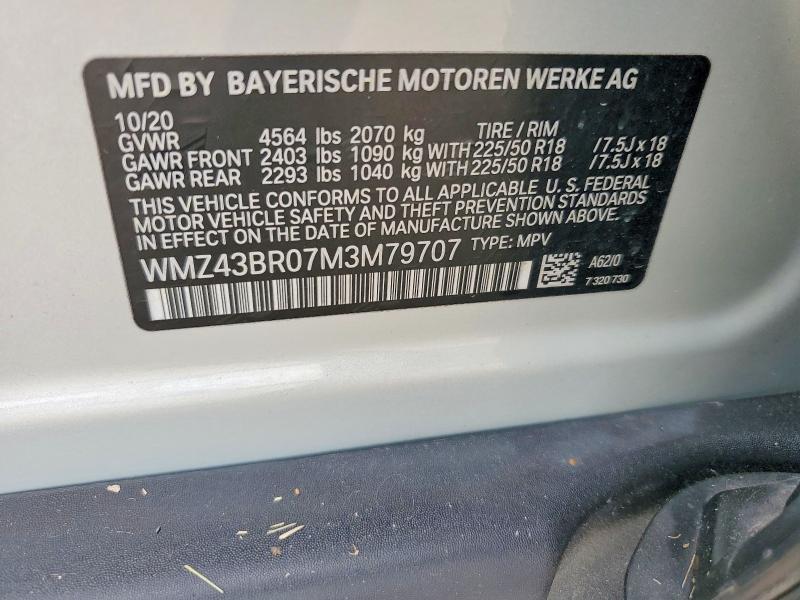 64988846 :رقم المزاد ، WMZ43BR07M3M79707 vin ، 2021 Mini Cooper مزاد بيع