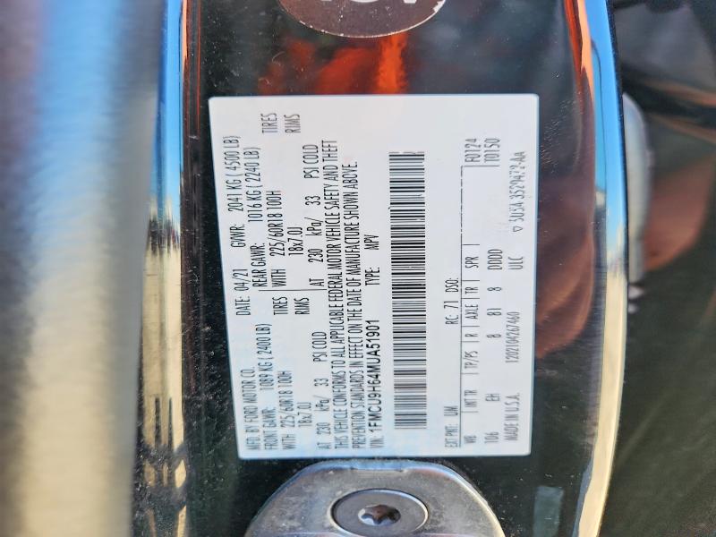 66295316 :رقم المزاد ، 1FMCU9H64MUA51901 vin ، 2021 Ford Escape مزاد بيع
