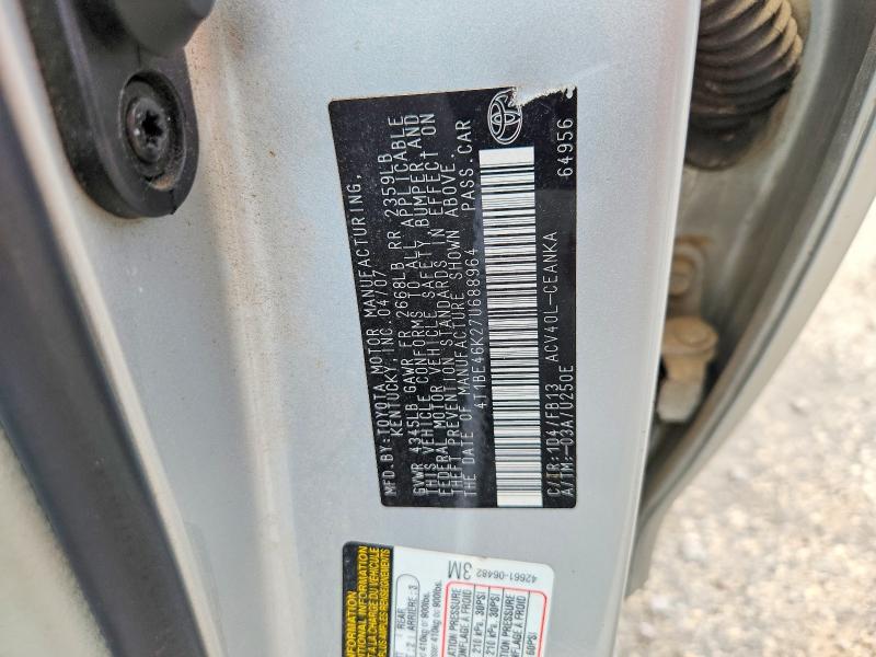 2007 Toyota Camry მანქანა იყიდება აუქციონზე, vin: 4T1BE46K27U688964, აუქციონის ნომერი: 63907456