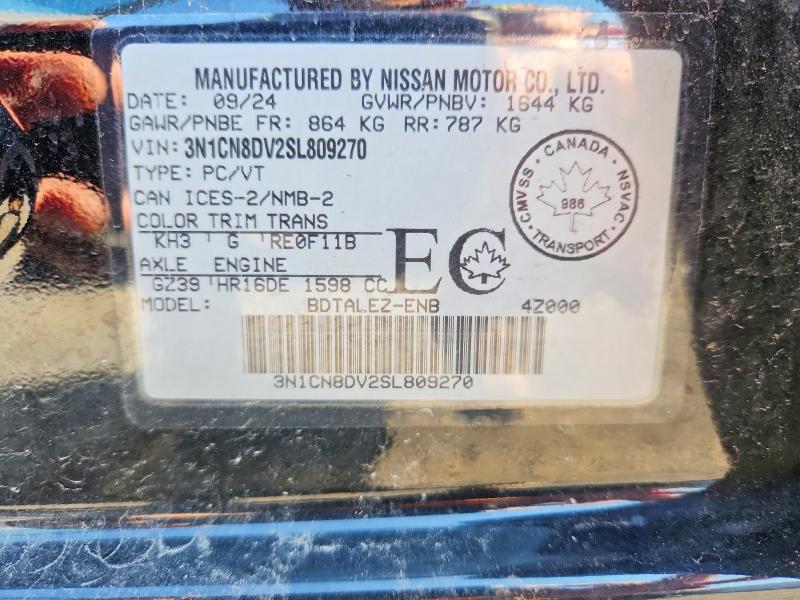 Aukcja sprzedaży 2025 Nissan Versa, vin: 3N1CN8DV2SL809270, numer aukcji: 63298336
