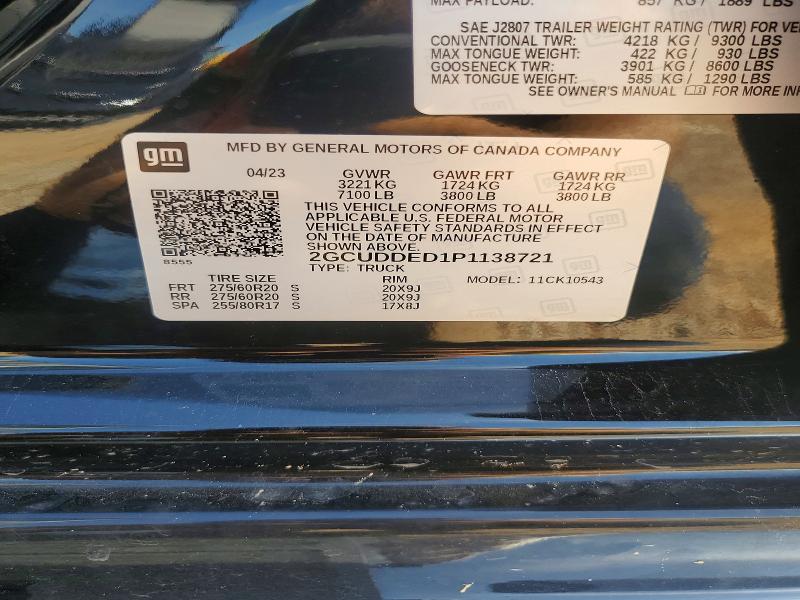 Продаж на аукціоні авто 2023 Chevrolet Silverado, vin: 2GCUDDED1P1138721, номер лоту: 62246856