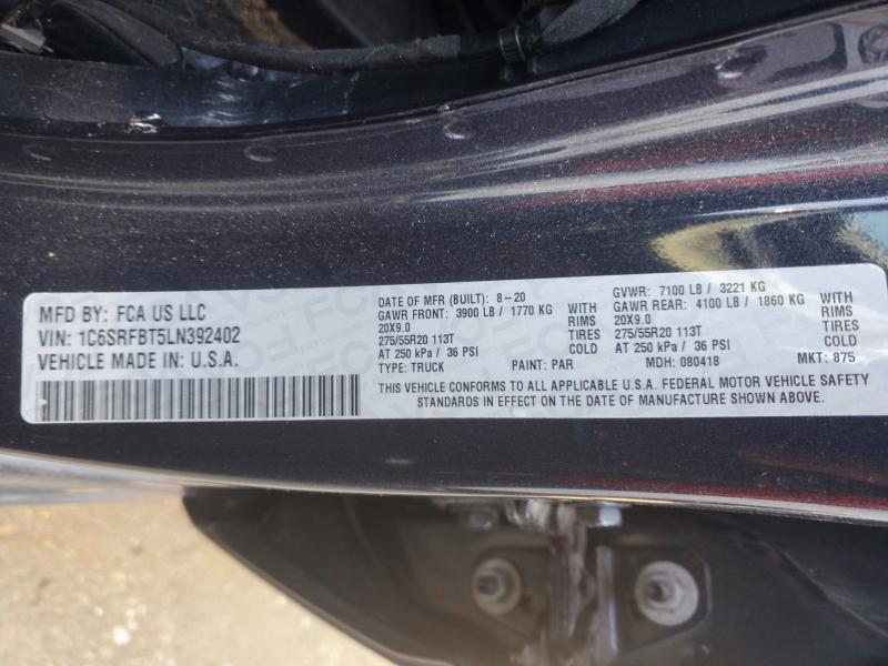 63572896 :رقم المزاد ، 1C6SRFBT5LN392402 vin ، 2020 Ram 1500 مزاد بيع