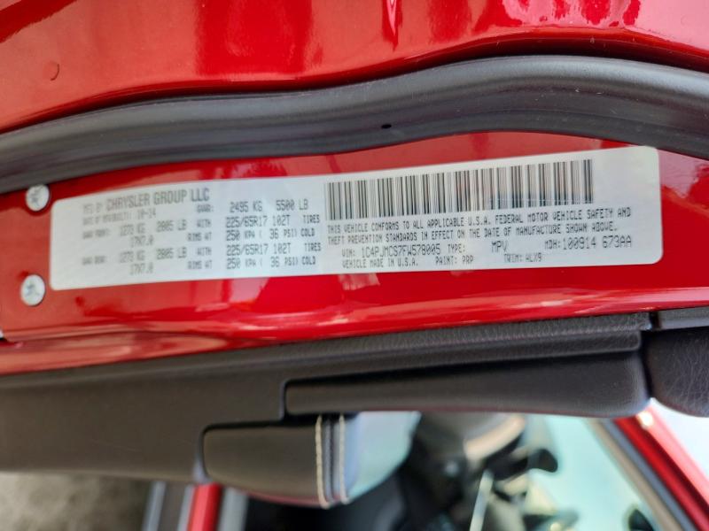 2015 Jeep Cherokee მანქანა იყიდება აუქციონზე, vin: 1C4PJMCS7FW578005, აუქციონის ნომერი: 64378646