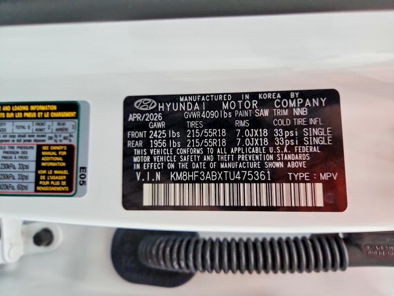 Aukcja sprzedaży 2026 Hyundai Kona, vin: KM8HF3ABXTU475361, numer aukcji: 65913846