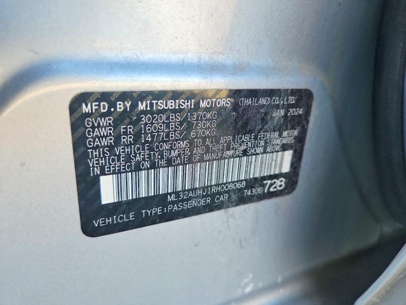 Aukcja sprzedaży 2024 Mitsubishi Mirage, vin: ML32AUHJ1RH008068, numer aukcji: 66298036