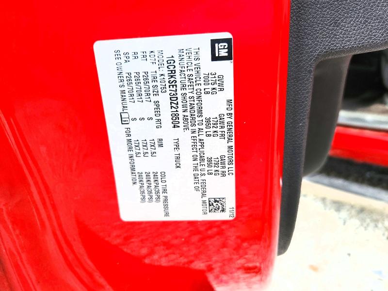 Aukcja sprzedaży 2013 Chevrolet Silverado, vin: 1GCRKSE73DZ218504, numer aukcji: 67020996