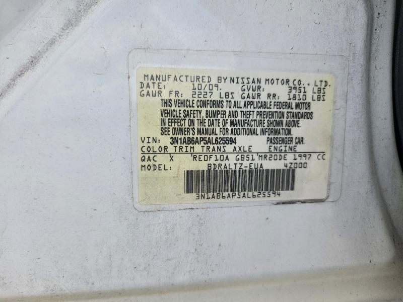 Aukcja sprzedaży 2010 Nissan Sentra, vin: 3N1AB6AP5AL625594, numer aukcji: 64499426